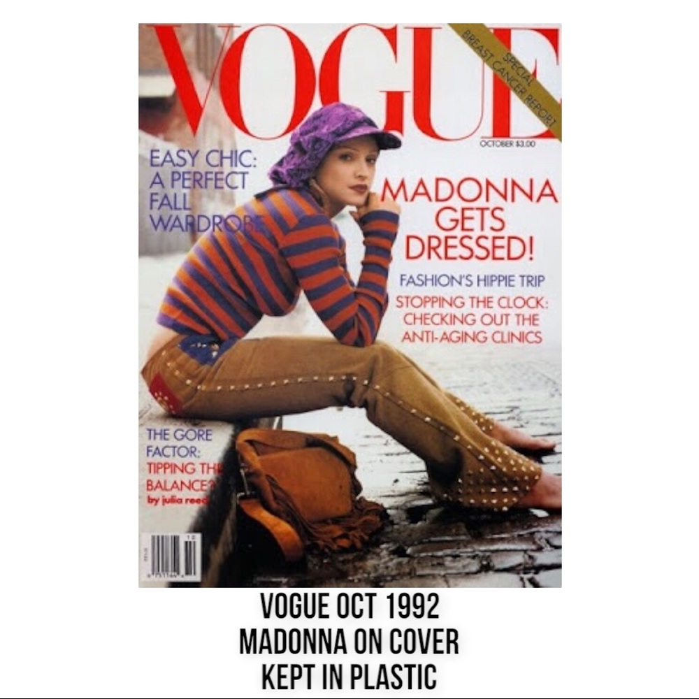 Vogue October 1992 Madonna on Cover Feat LV, Basquiat, Oscar De La Renta Vintage
